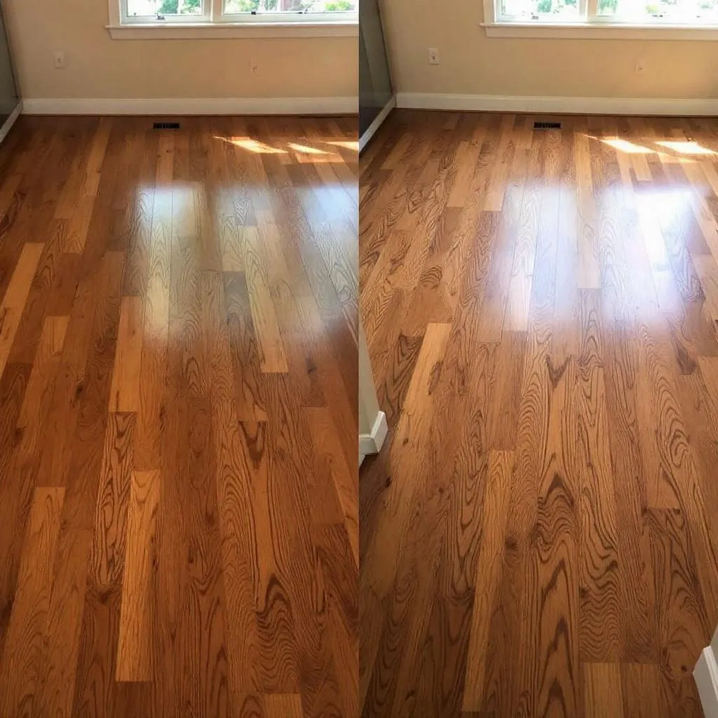 After: refinished sun-damaged hardwood floors in Spokane
