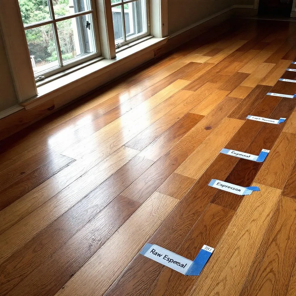 Hardwood floor stain color samples available for Spokane homeowners